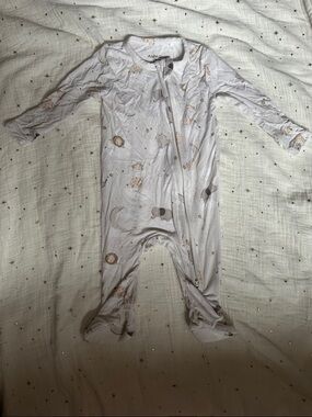 Angel Dear Cream Safari Animal Footed Zipper One-Piece